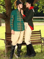 juliette and deny - lesbian soldiers lick sweet pussies