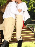 juliette and deny - lesbian soldiers lick sweet pussies